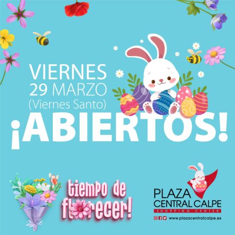 Viernes Santo: ¡ABRIMOS!