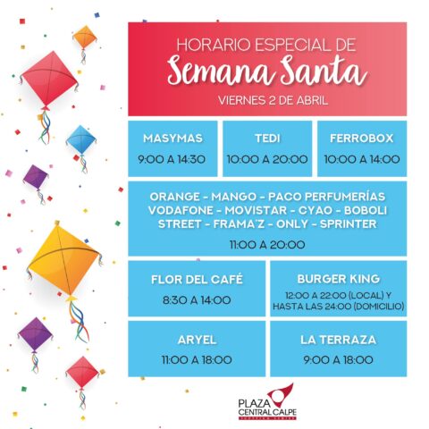Horario especial semana santa 2021